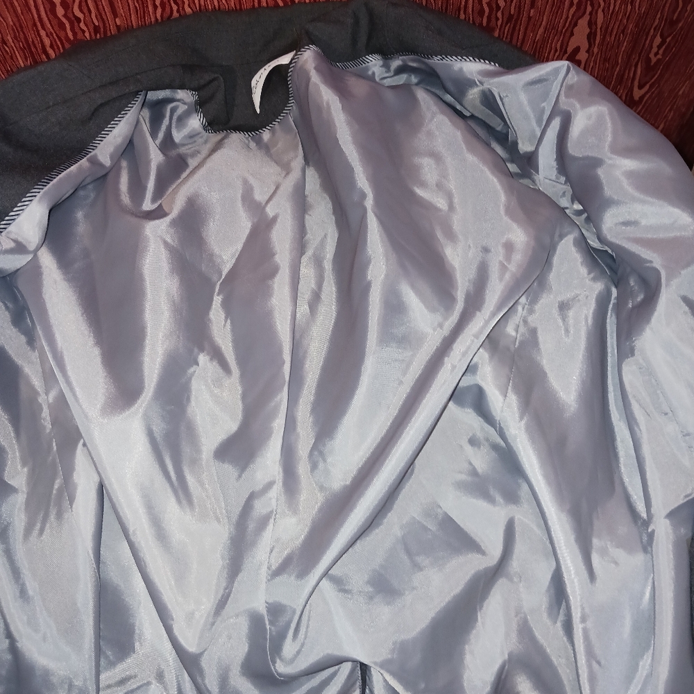 Calvin Klein Solid Gray 2 Button Long Sleeve Blaz… - image 3